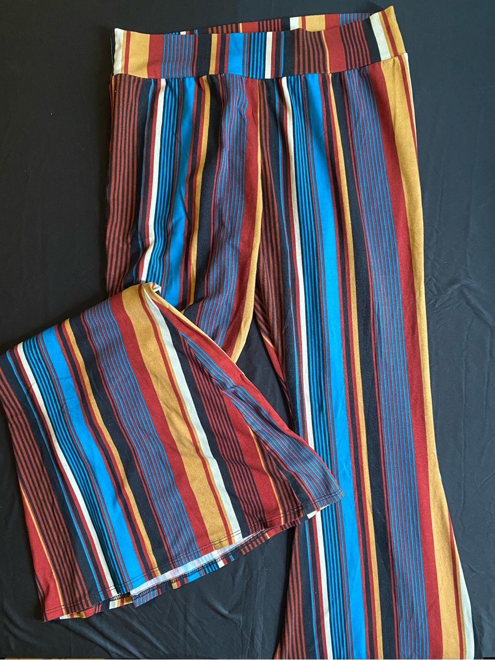 Multicolor Vertical Striped Wide-Leg Pants